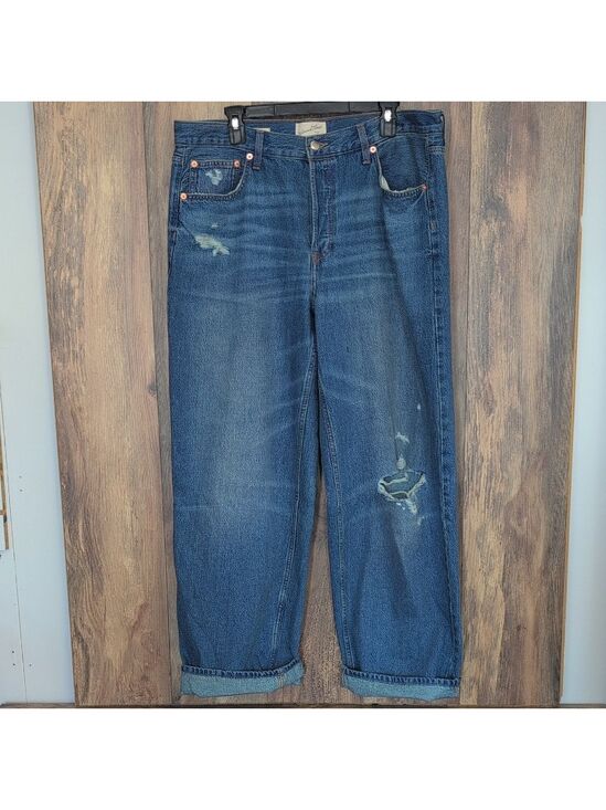 Universal Thread Denim - Universal Thread Mid Rise 90s Baggy Distressed Jeans 14                     V287